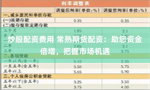 炒股配资费用 常熟期货配资：助您资金倍增，把握市场机遇